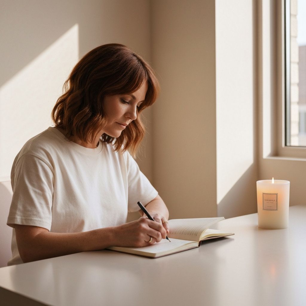 Journaling with candle light